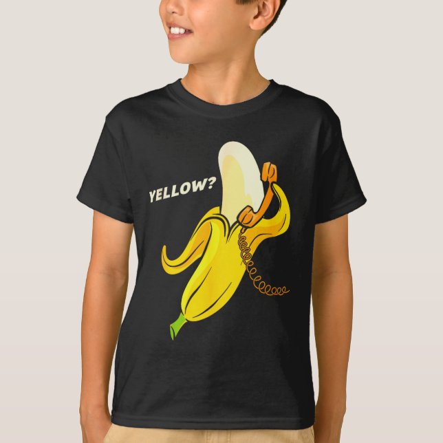 Camiseta Funny Banana Phone - Yellow_ Hello_  (Anverso)