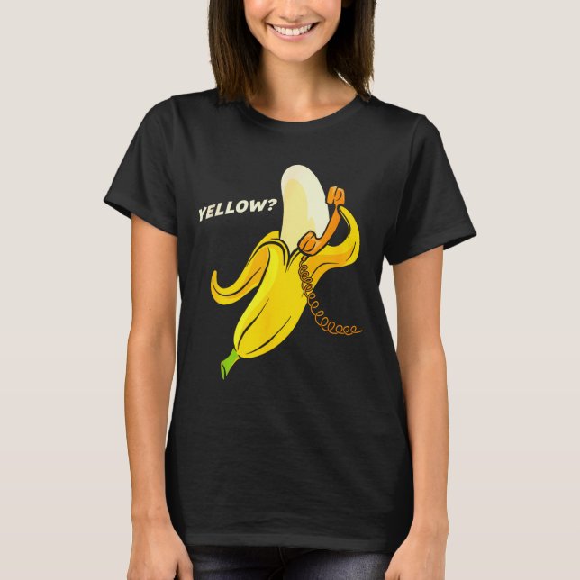 Camiseta Funny Banana Phone - Yellow_ Hello_  (Anverso)