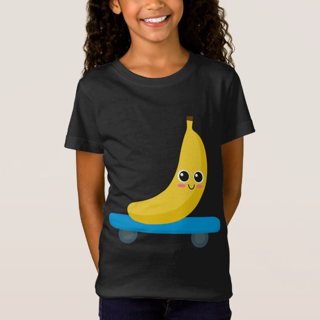 Camiseta Funny Banana Skateboarding Skaters Regalo Mujer Ho (Anverso)