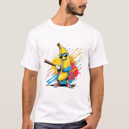 Camiseta Funny Banana Swinging Baseball Funny Drip