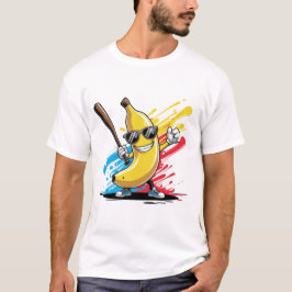 Camiseta Funny Banana Swinging Baseball Funny Drip Mascot