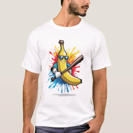 Camiseta Funny Banana Swinging Baseball Funny Drip Mascot