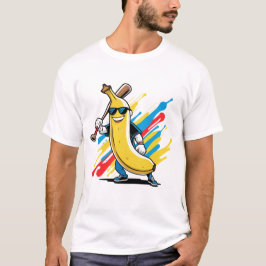 Camiseta Funny Banana Swinging Baseball Funny Drip Mascot