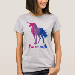 Camiseta Funny Bandera Bisexual Unicorn "No soy mito"