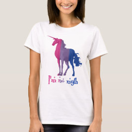 Camiseta Funny Bandera Bisexual Unicorn "No soy mito"