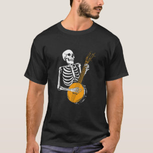 Camiseta Funny Banjo Lover Skeleton Jugando Banjo Halloween
