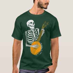 Camiseta Funny Banjo Lover Skeleton Jugando Banjo Halloween