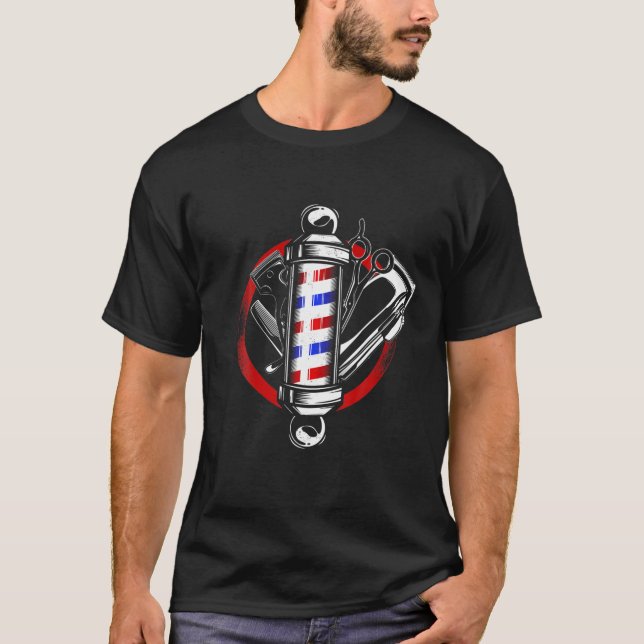 Camiseta Funny Barber Pole Essential Tools Barbershop Haire (Anverso)