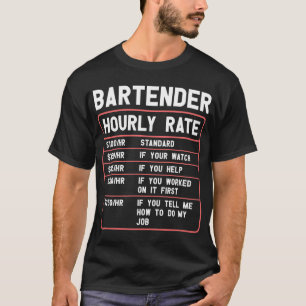 Camiseta Funny Bartender con tarifa horaria