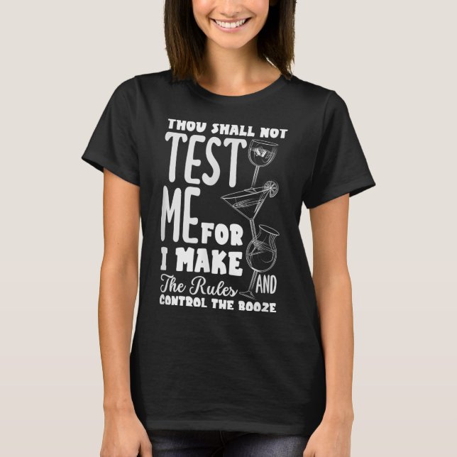 Camiseta Funny Bartender Thou Shall Not Test Me Quote  (Anverso)