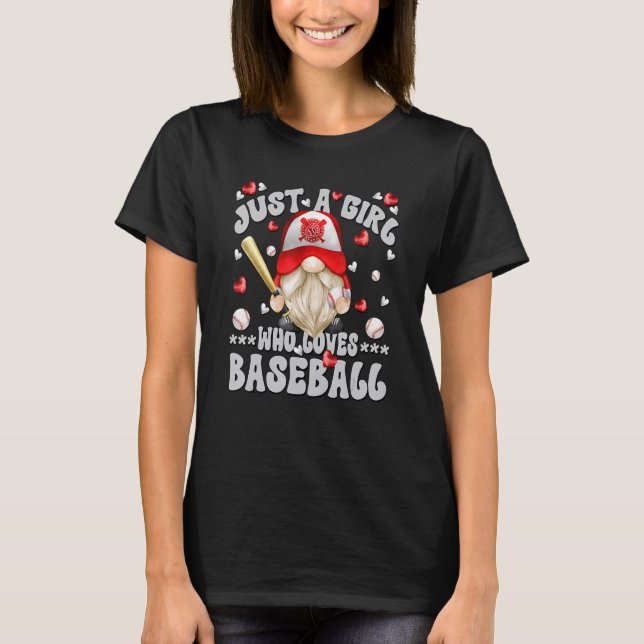 Camiseta Funny Baseball Gnome Dad For Just A Girl Who Loves (Anverso)