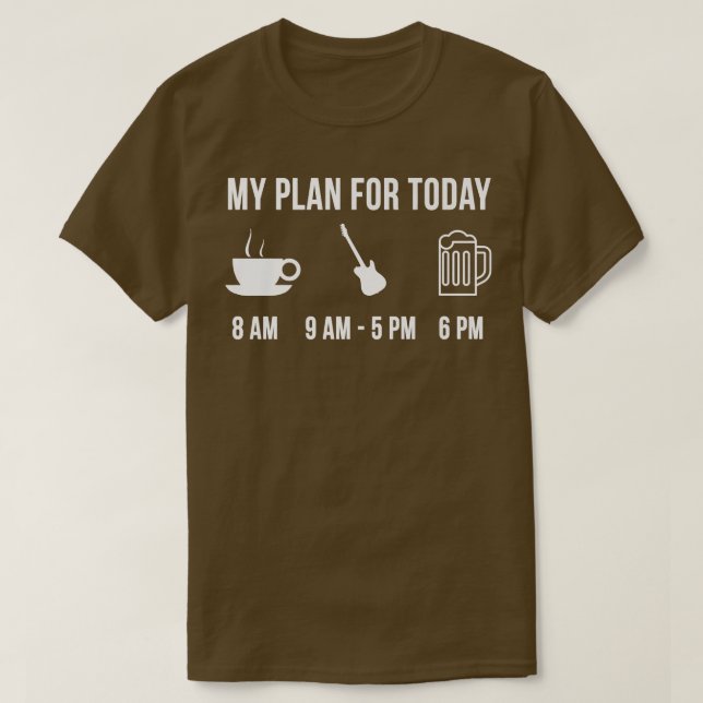 Camiseta Funny Bass Instruments Music Mi Plan Para Hoy (Diseño del anverso)
