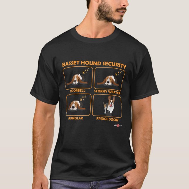Camiseta Funny Basset Hound Basset Hound Seguridad (Anverso)
