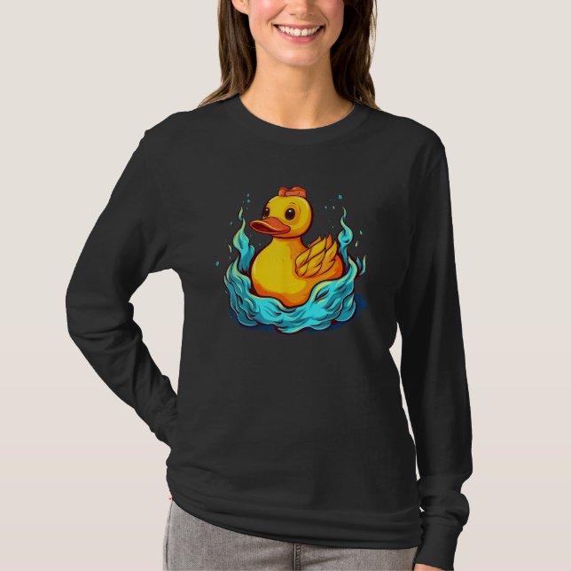 Camiseta Funny Bath rubber Duck Girl with Water (Anverso)
