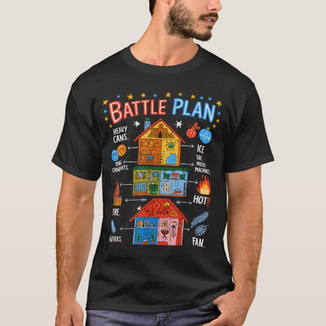 Camiseta Funny Battle Plan Christmas Home Kids Hand Dawn Al (Anverso)