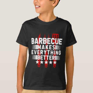 Camiseta Funny Bbq Barbecue Grill Chiste Fumador Mea