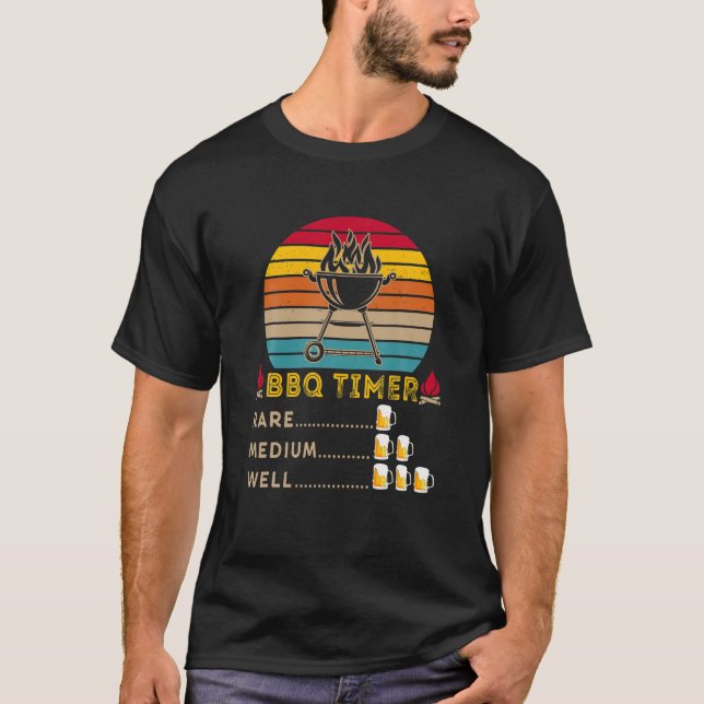 Camiseta Funny BBQ Timer Drinker Beer Drinking Grilling (Anverso)