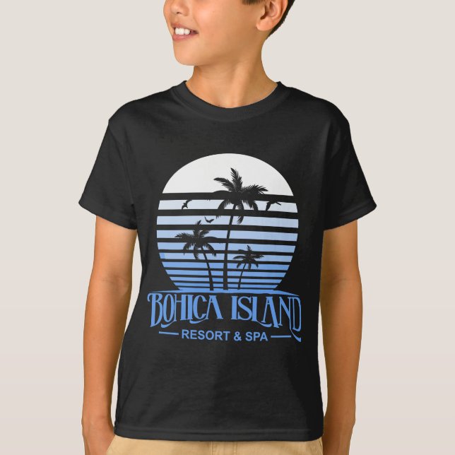 Camiseta Funny Beach Bohica Island Resort Y Spa Military (Anverso)