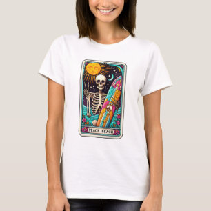 Camiseta Funny Beach Peace Beach Skeleton Tarot