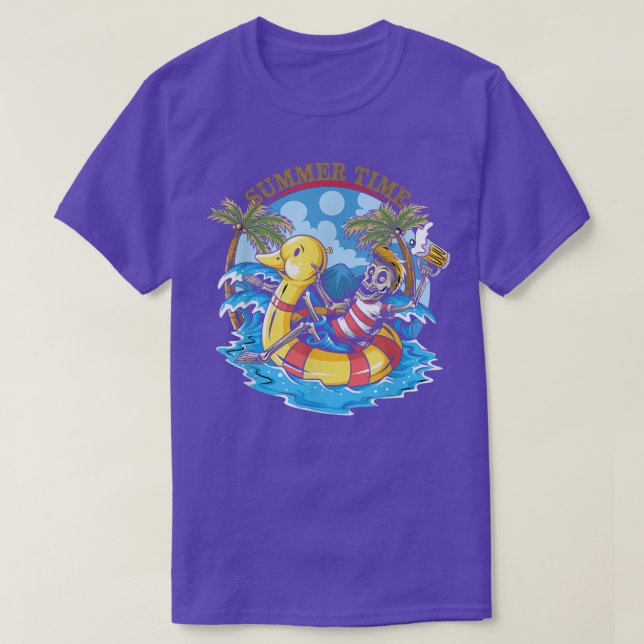 Camiseta Funny Beach Summer Time Skeleton Duck Float Appare (Diseño del anverso)