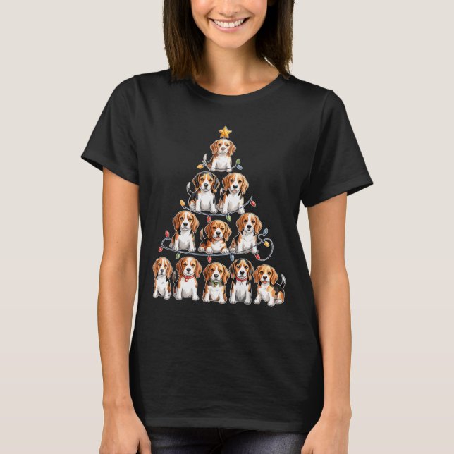 Camiseta Funny Beagle Christmas Tree Dog Lovers Women Men X (Anverso)