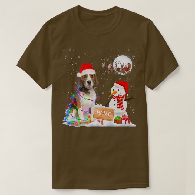 Camiseta Funny Beagle Dog Feliz Navidad Fiesta Matc (Diseño del anverso)