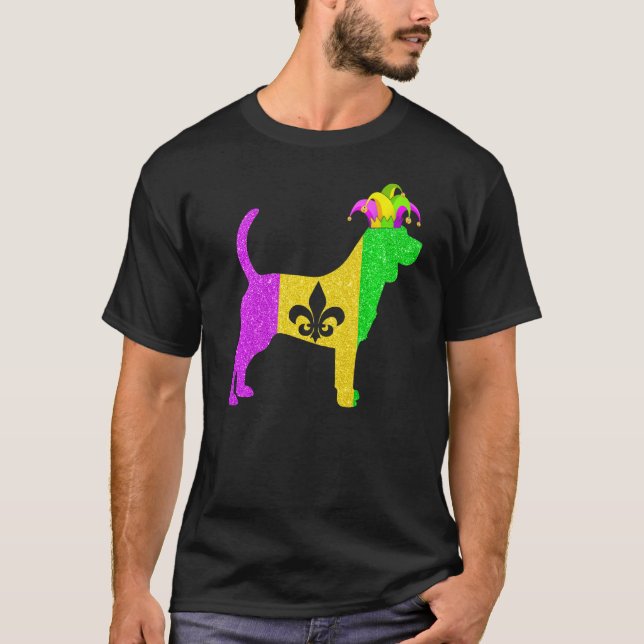 Camiseta Funny Beagle Dog Lover Mardi Gras Fiesta del Carna (Anverso)