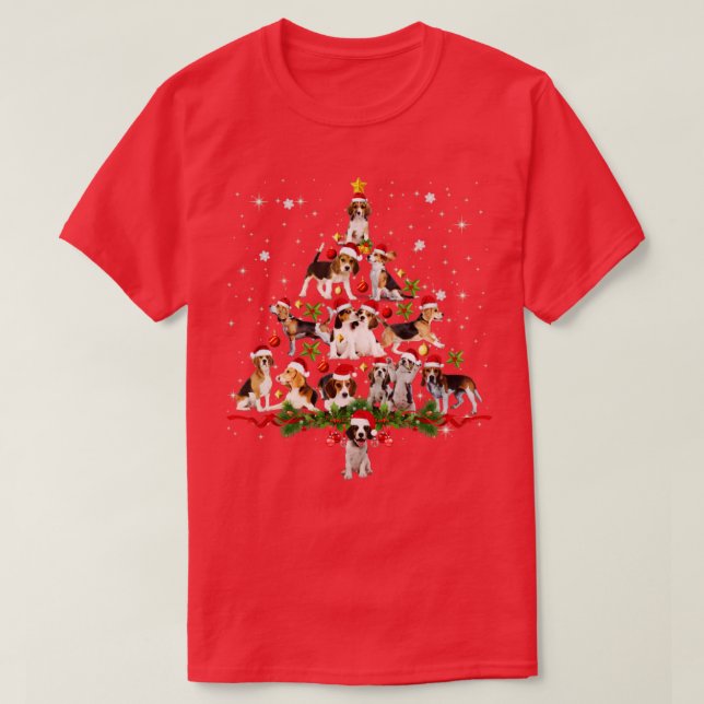 Camiseta Funny Beagle Navidades Santa Hat Animal (Diseño del anverso)