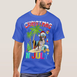 Camiseta Funny Beagles in Santa Hat Sunglasses Christmas In