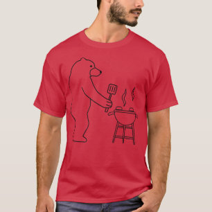 Camiseta Funny Bear Barbecue Camping Naturaleza Vida silves
