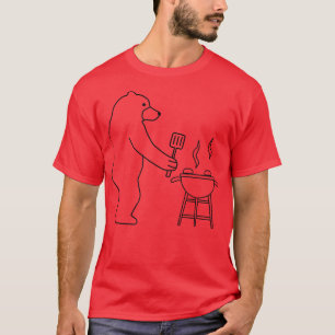 Camiseta Funny Bear Barbecue Camping Nature Wildlife