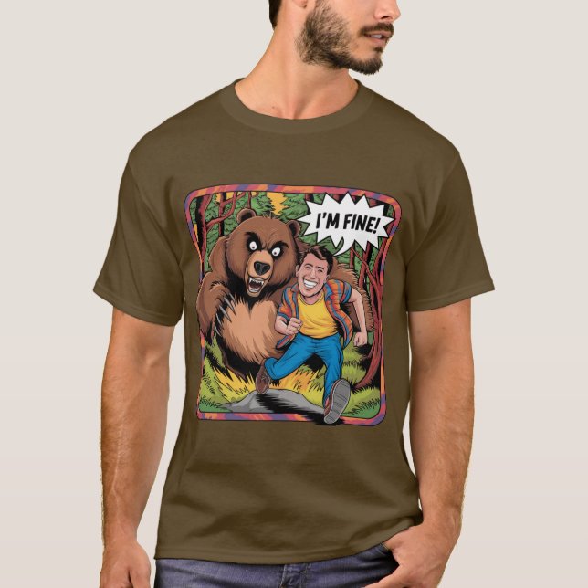 Camiseta Funny Bear Chase "Estoy bien" Ilustracion Personal (Anverso)