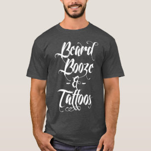 Camiseta Funny Beard Booze Tattoos Men Alcohol Dad Gifts pr