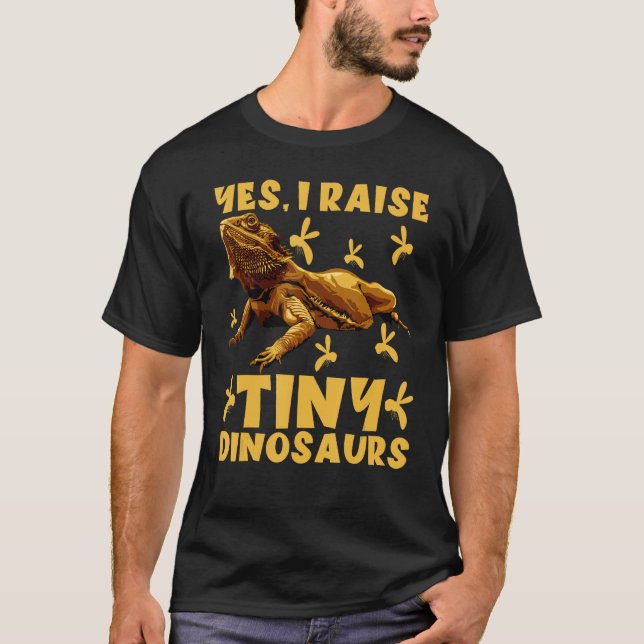 Camiseta Funny Bearded Dragon Beardie Yes I Raise Tiny Dino (Anverso)
