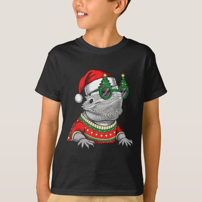 Camiseta Funny Bearded Dragon Santa Hat Christmas  (Anverso)