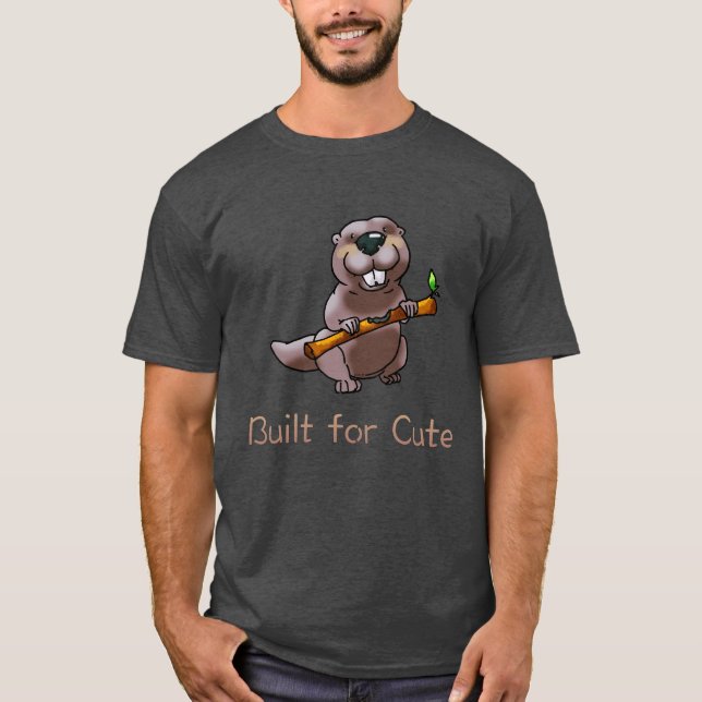 Camiseta Funny Beaver Cartoon – Built for Cute (Anverso)