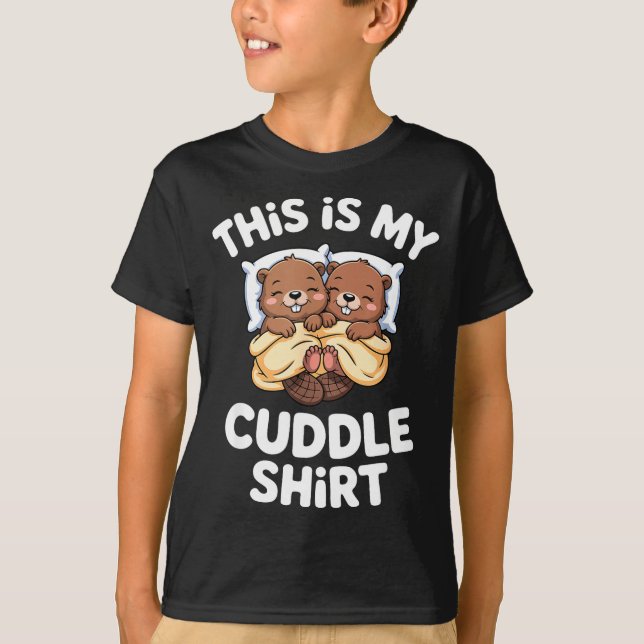 Camiseta Funny Beaver Couple This Is My Cuddle  (Anverso)