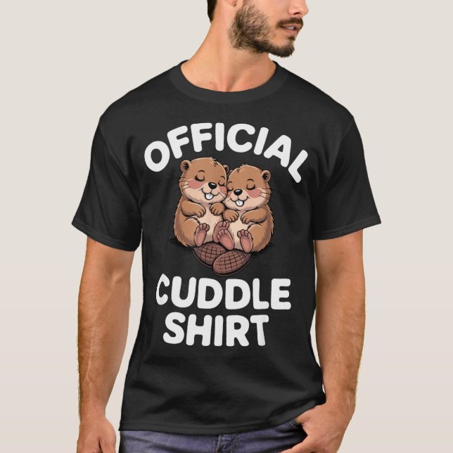 Camiseta Funny Beavers Hugging Cuddle  (Anverso)