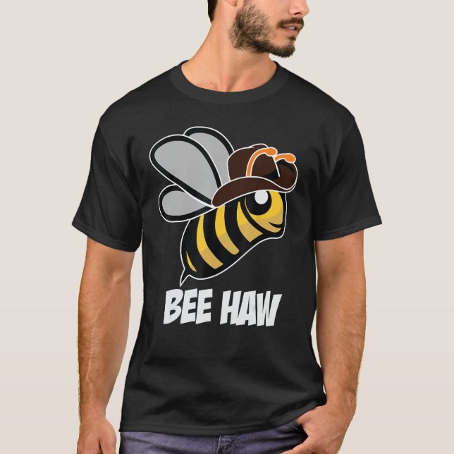 Camiseta Funny Bee Haw Bumble Bee Graphic Cowboy Gorra (Anverso)