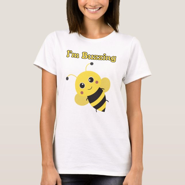 Camiseta Funny Bee I'm Buzzing Slogan Graphic T-Shirt (Anverso)