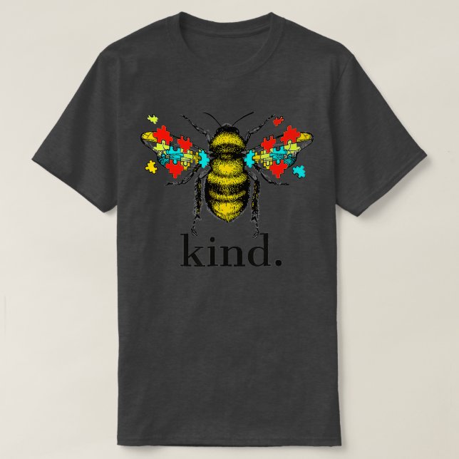 Camiseta Funny Bee Kind Puzzle Pieces Autism Awareness 1 (Diseño del anverso)