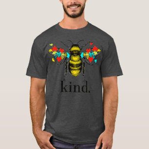 Camiseta Funny Bee Kind Puzzle Pieces Autism Awareness 1