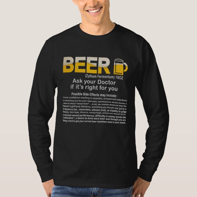 Camiseta Funny Beer, Ask your Doctor if it's right t-shirt (Anverso)