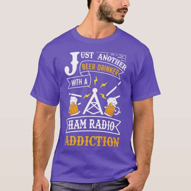 Camiseta Funny Beer Drinker Ham Radio Premium (Anverso)