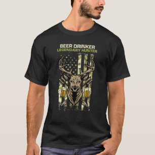 Camiseta Funny Beer Drinker Legendario Hunter Camouflage Am