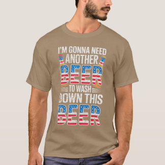 Camiseta Funny Beer Drinking USA Flag 4th of July Retro Men