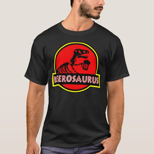 Camiseta Funny BeeroSaurus Dinosaur Beer Drinker Lover Gift (Anverso)