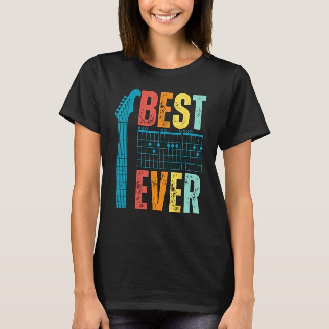Camiseta funny best guitar dad ever guitar chords for guita (Anverso)