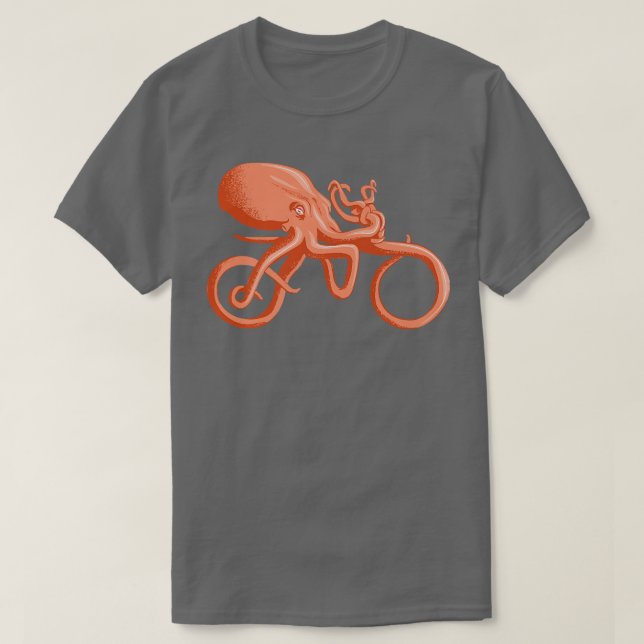 Camiseta Funny Bicicleta Octopus Riding Motoc (Diseño del anverso)