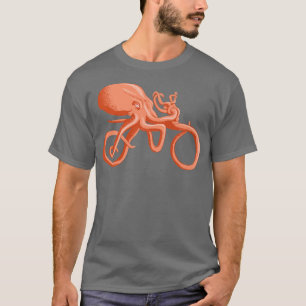Camiseta Funny Bicicleta Octopus Riding Motoc